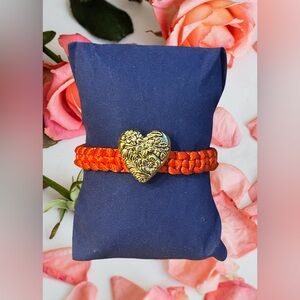 Valentine’s Bracelet; love, friendship, romance; adjustable, red